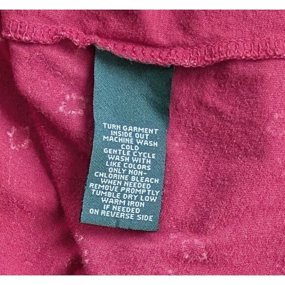 Ralph Lauren Jeans Co. Ruffled V-Neck Jersey Knit Laced Top Cranberry Floral 2X - Picture 10 of 10